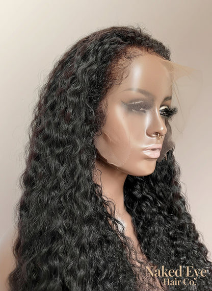 HD Lace Water Wave 13 x 6 Lace Front Wig with Kinky Edges 150% density